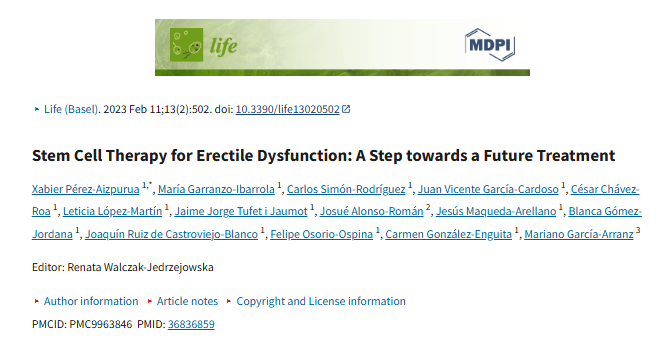干細胞療法治療勃起功能障礙：邁向未來治療的一步