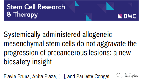 系統性施用同種異體間充質干細胞不會加劇癌前病變的進展：新的生物安全見解