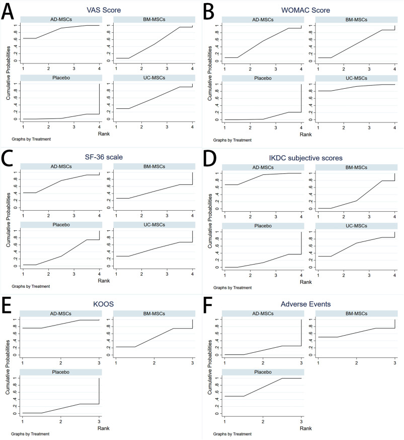 圖5：根據SUCRA模型匹配每個效應大小的排序概率。