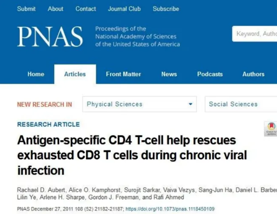 抗原特異性CD4 T細胞在慢性病毒感染期間幫助拯救耗盡的CD8 T細胞 抗原特異性CD4 T細胞在慢性病毒感染期間幫助拯救耗盡的CD8 T細胞