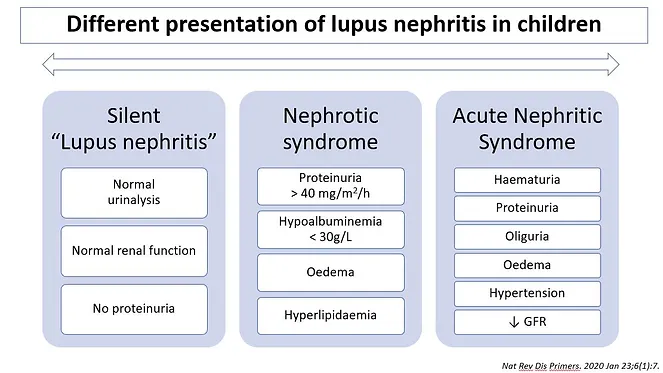 兒童狼瘡性腎炎的不同表現 兒童狼瘡性腎炎的不同表現