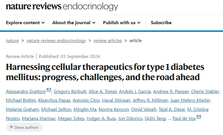 利用細(xì)胞療法治療 1 型糖尿病:進(jìn)展、挑戰(zhàn)和未來(lái)之路 利用細(xì)胞療法治療 1 型糖尿病:進(jìn)展、挑戰(zhàn)和未來(lái)之路