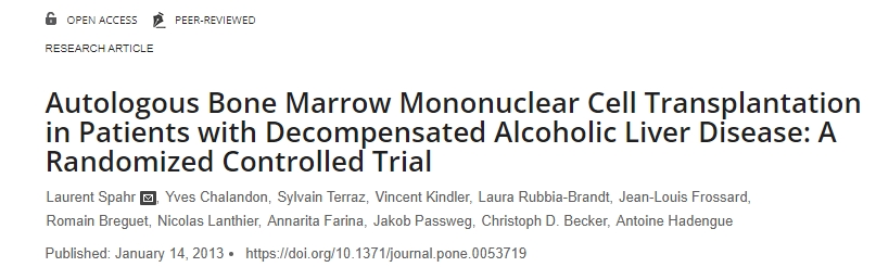 自體骨髓單核細胞移植治療失代償性酒精性肝病患者的一項隨機對照試驗 自體骨髓單核細胞移植治療失代償性酒精性肝病患者的一項隨機對照試驗
