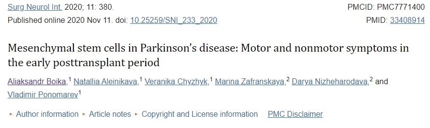 間充質干細胞治療帕金森病:移植后患者的早期的運動和非運動癥狀 間充質干細胞治療帕金森病:移植后患者的早期的運動和非運動癥狀