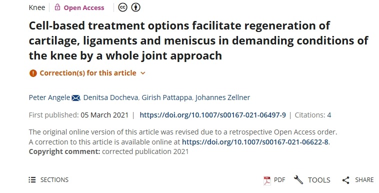 基于細(xì)胞的治療方案通過全關(guān)節(jié)方法在膝關(guān)節(jié)的苛刻條件下促進(jìn)軟骨、韌帶和半月板的再生 基于細(xì)胞的治療方案通過全關(guān)節(jié)方法在膝關(guān)節(jié)的苛刻條件下促進(jìn)軟骨、韌帶和半月板的再生