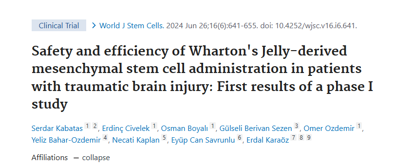 華通氏膠衍生的間充質干細胞對創(chuàng)傷性腦損傷患者進行治療的安全性和有效性:第一階段研究的初步結果 華通氏膠衍生的間充質干細胞對創(chuàng)傷性腦損傷患者進行治療的安全性和有效性:第一階段研究的初步結果