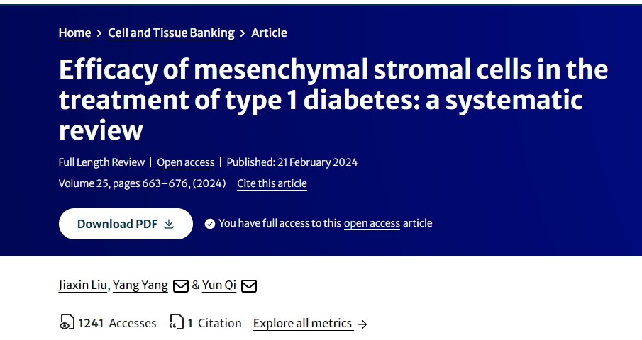 間充質基質細胞治療1型糖尿病的療效：系統(tǒng)評價
