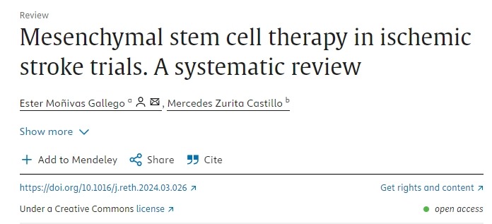 缺血性卒中試驗中的間充質干細胞療法 缺血性卒中試驗中的間充質干細胞療法