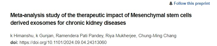 間充質干細胞來源的外泌體對慢性腎臟病治療效果的薈萃分析研究
