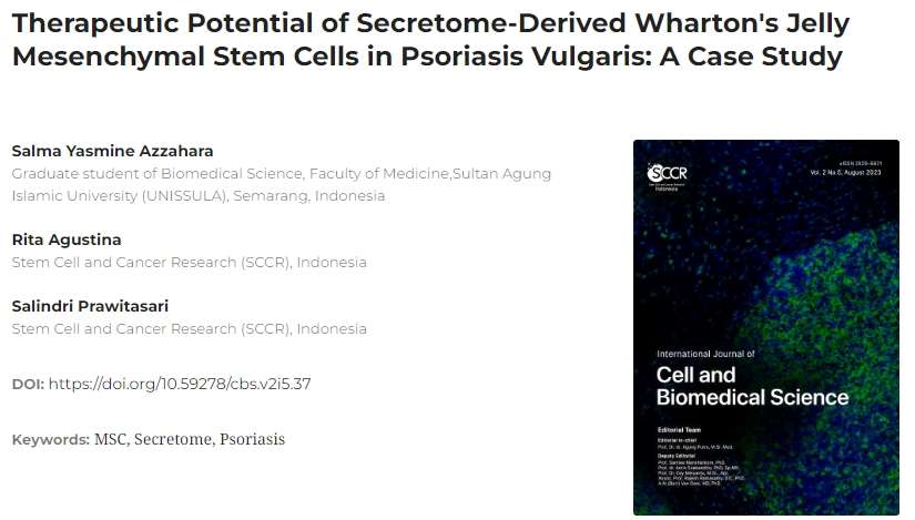 分泌組衍生的華通氏膠間充質干細胞在尋常型銀屑病中的治療潛力