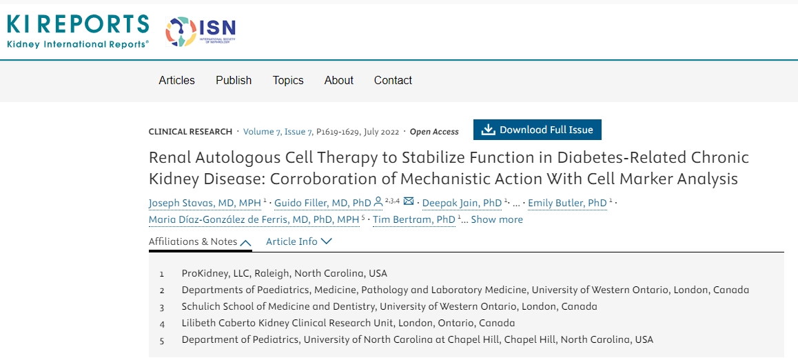 國(guó)際腎臟病報(bào)告：自體細(xì)胞療法可穩(wěn)定和改善腎功能，可能阻止2型糖尿病腎病的進(jìn)展