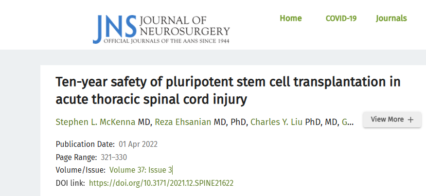 多能干細(xì)胞移植治療急性胸段脊髓損傷的十年安全性
