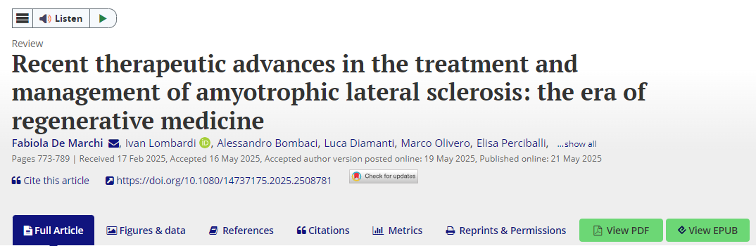 肌萎縮側索硬化癥治療和管理的最新進展:再生醫學時代 肌萎縮側索硬化癥治療和管理的最新進展:再生醫學時代
