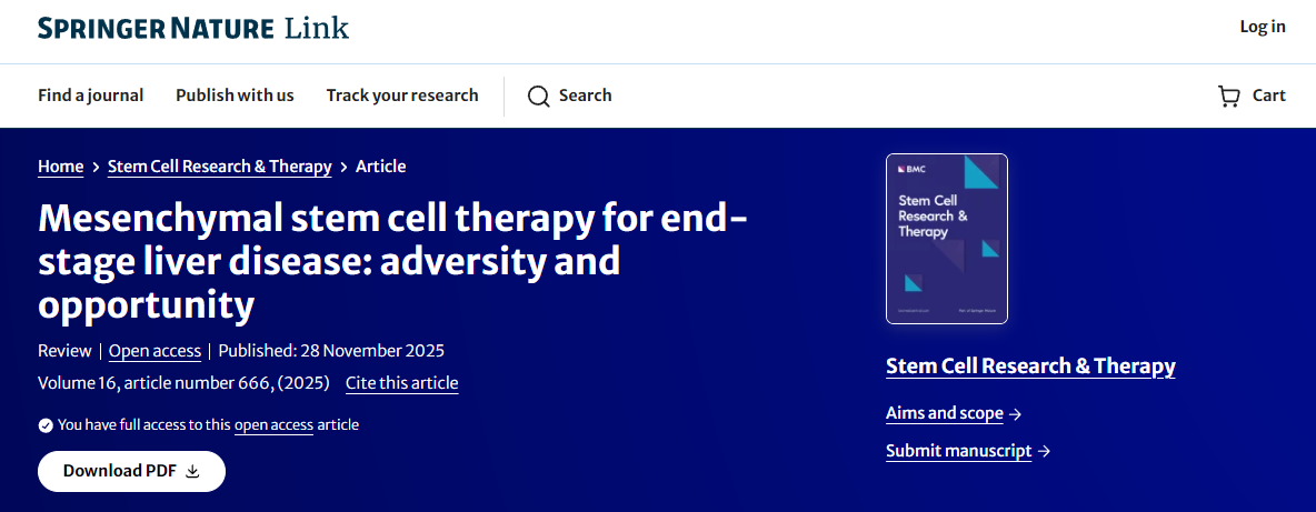 間充質(zhì)干細(xì)胞療法治療終末期肝?。禾魬?zhàn)與機(jī)遇