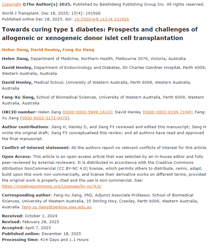 邁向治愈1型糖尿病:同種異體或異種供體胰島細(xì)胞移植的前景與挑戰(zhàn) 邁向治愈1型糖尿病:同種異體或異種供體胰島細(xì)胞移植的前景與挑戰(zhàn)