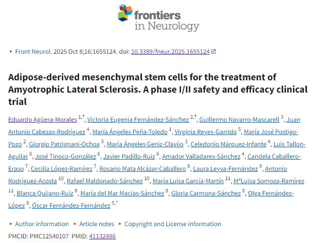 脂肪來源間充質干細胞治療肌萎縮側索硬化癥:一項 I/II 期安全性和有效性臨床試驗 脂肪來源間充質干細胞治療肌萎縮側索硬化癥:一項 I/II 期安全性和有效性臨床試驗