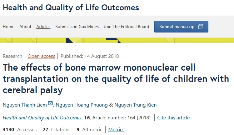 骨髓單個核細胞移植對腦癱患兒生活質量的影響