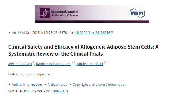 同種異體脂肪干細(xì)胞的臨床安全性和有效性：臨床試驗(yàn)的系統(tǒng)評(píng)價(jià)