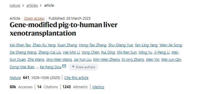 基因修飾的豬-人肝異種移植 基因修飾的豬-人肝異種移植