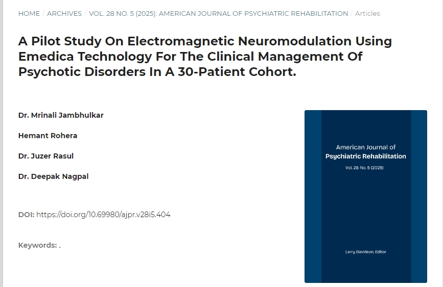 使用Emedica技術(shù)對(duì)30名患者進(jìn)行精神病臨床管理的電磁神經(jīng)調(diào)節(jié)的初步研究 使用Emedica技術(shù)對(duì)30名患者進(jìn)行精神病臨床管理的電磁神經(jīng)調(diào)節(jié)的初步研究