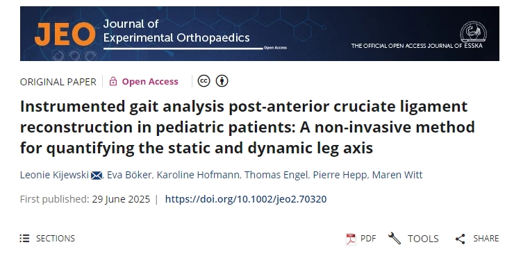 兒童患者前交叉韌帶重建術(shù)后儀器步態(tài)分析:一種量化靜態(tài)和動(dòng)態(tài)腿軸的非侵入性方法 兒童患者前交叉韌帶重建術(shù)后儀器步態(tài)分析:一種量化靜態(tài)和動(dòng)態(tài)腿軸的非侵入性方法