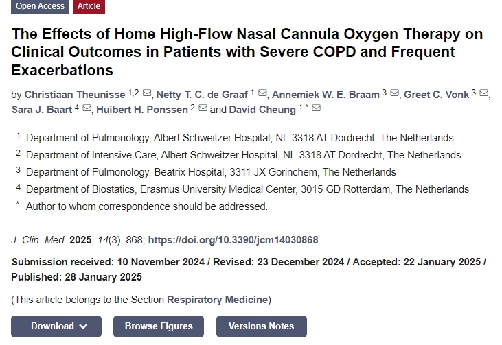 家庭高流量鼻導管氧療對重度COPD和頻繁發作患者臨床療效的影響 家庭高流量鼻導管氧療對重度COPD和頻繁發作患者臨床療效的影響
