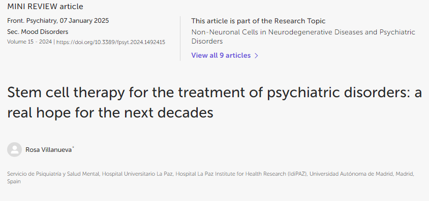 干細胞療法治療精神疾病:未來幾十年的真正希望 干細胞療法治療精神疾病:未來幾十年的真正希望