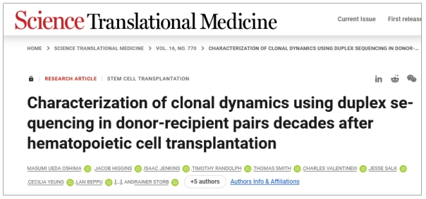 使用雙重測序在造血干細胞移植后幾十年對供體-受體配對的克隆動態進行表征 使用雙重測序在造血干細胞移植后幾十年對供體-受體配對的克隆動態進行表征