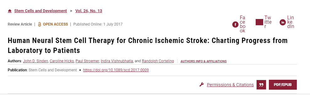 人類(lèi)神經(jīng)干細(xì)胞療法治療慢性缺血性中風(fēng):從實(shí)驗(yàn)室到患者的進(jìn)展 人類(lèi)神經(jīng)干細(xì)胞療法治療慢性缺血性中風(fēng):從實(shí)驗(yàn)室到患者的進(jìn)展