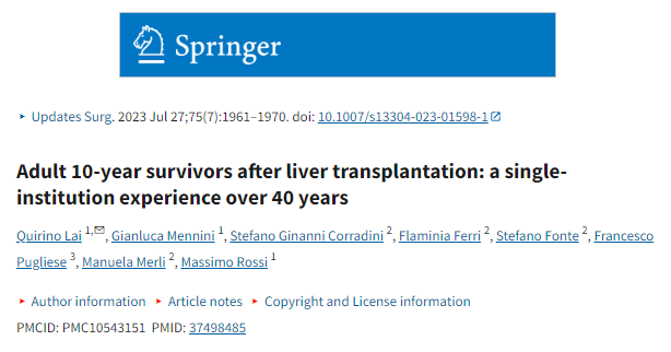 肝移植術(shù)后10年成年存活者：一家機(jī)構(gòu)40余年的經(jīng)驗(yàn)