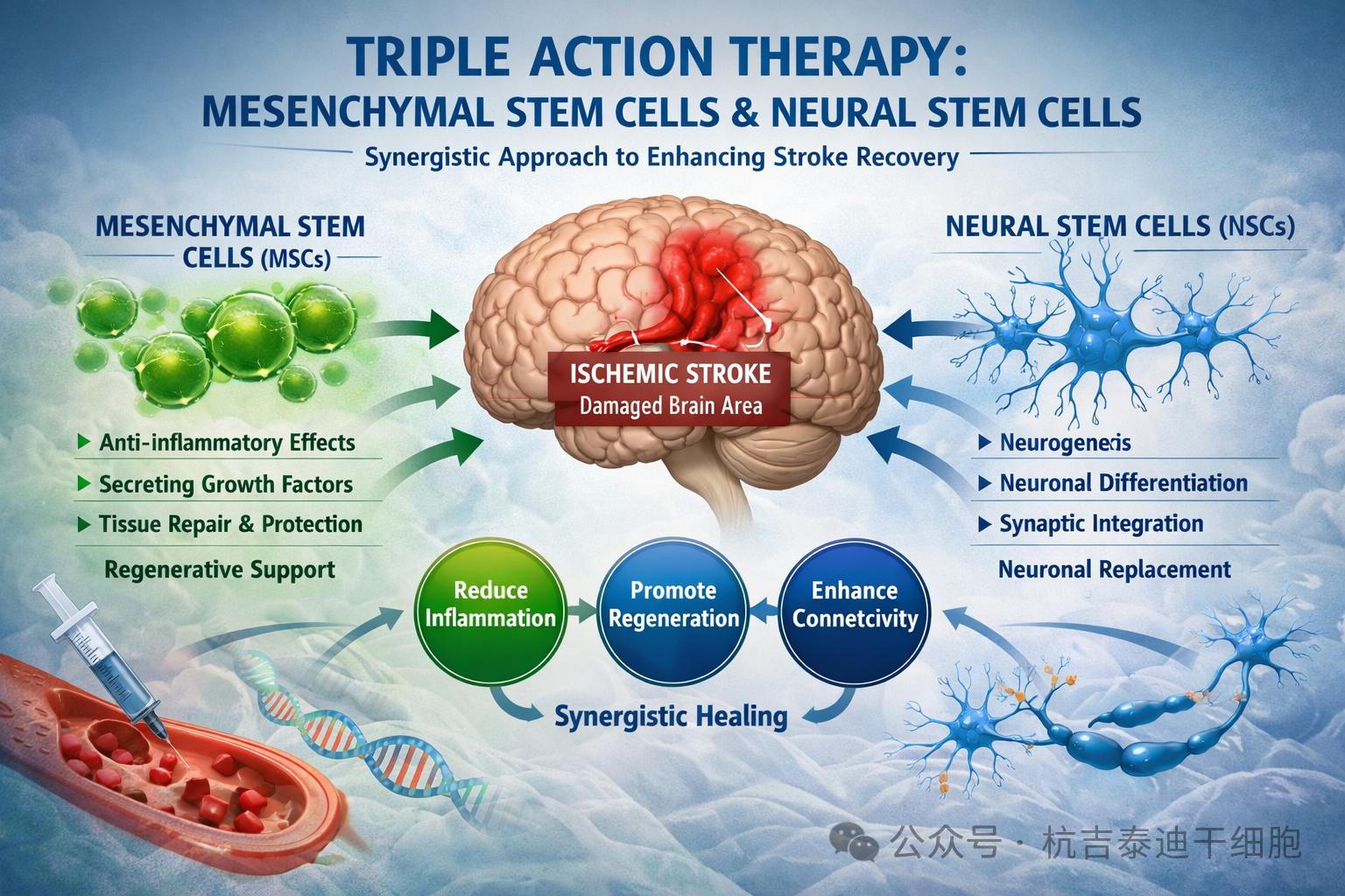 間充質(zhì)干細(xì)胞與神經(jīng)干細(xì)胞的協(xié)同療法：如何對腦梗死神經(jīng)進(jìn)行修復(fù)？