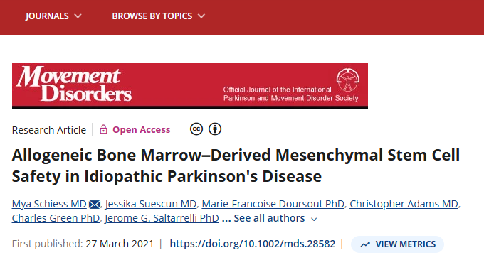 異體骨髓間充質干細胞治療特發性帕金森病的安全性