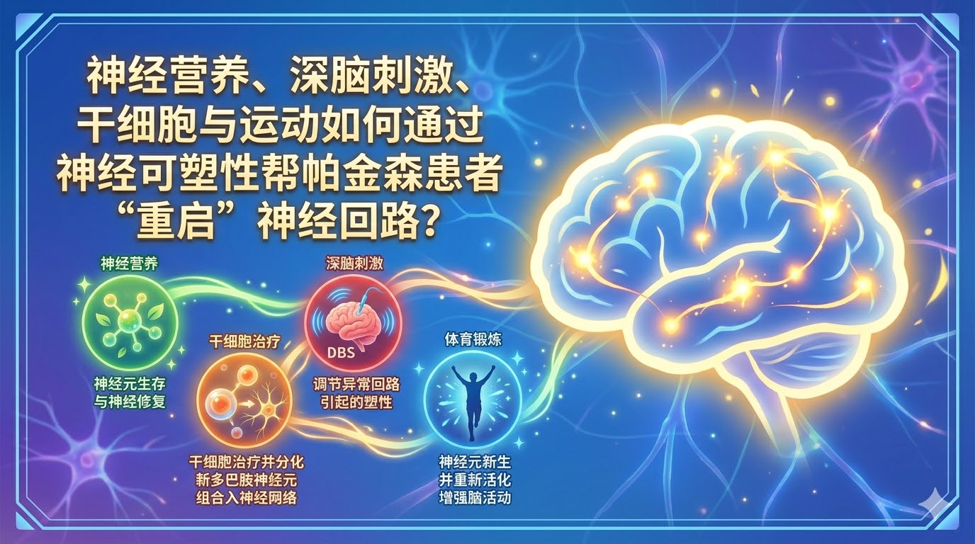 神經營養(yǎng)、深腦刺激、干細胞療法與運動如何通過神經可塑性幫帕金森患者重獲運動能力? 神經營養(yǎng)、深腦刺激、干細胞療法與運動如何通過神經可塑性幫帕金森患者重獲運動能力?