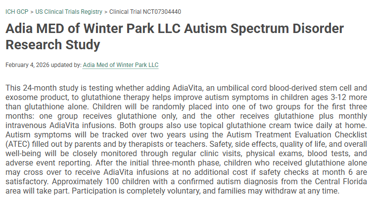 溫特帕克有限責任公司(Adia MED)自閉癥譜系障礙研究項目 溫特帕克有限責任公司(Adia MED)自閉癥譜系障礙研究項目